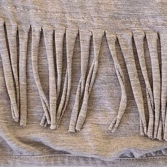 POL Womens Gray Fringed Soft Cardigan Top Size S - Picture 8 of 10